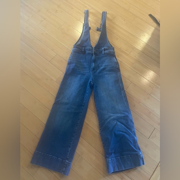 Free people cropped wide leg overalls size 4 - Picture 2 of 3